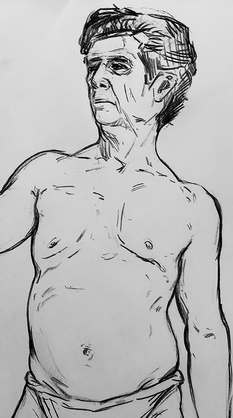 Vieil homme torse nu