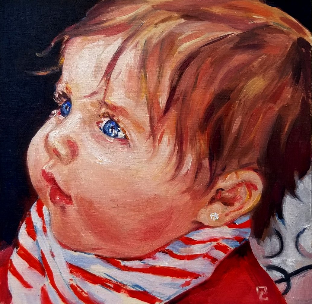 Bébé aux yeux bleus